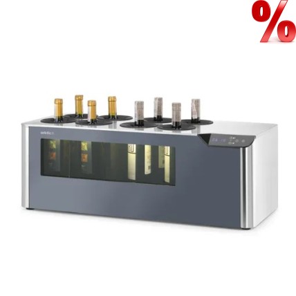 ANTSTALINIS VYNO ŠALDYTUVAS, 2 zonų, Arktic, Juodas,220-240V/60W, 800x350x(H)293mm-Hendi